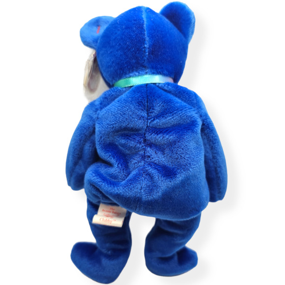 TY 1999 CLUBBY the ROYAL BLUE BEAR BEANIE - Picture 2 of 10